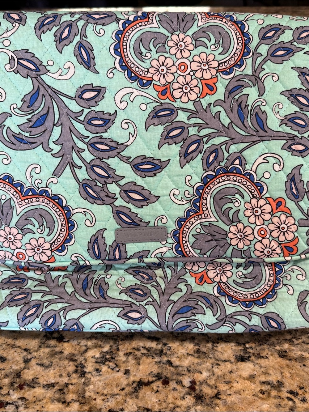 Quilted Floral Fold-Over Women’s Clutch Bag - Mint Floral